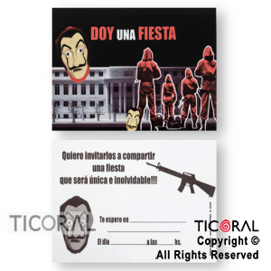 INVITACION TODA OCASION ART 6144 LA CASA DE PAPEL 6 x 10